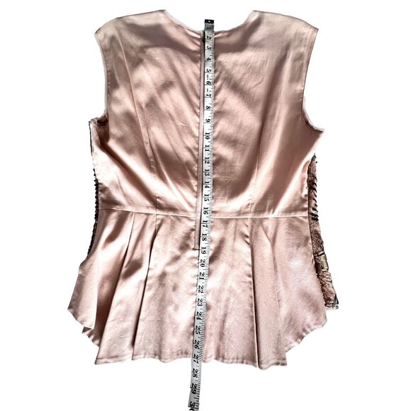 BCBGMAXAZRIA Size L Savannah Long-Back Sequined Top Blush Dark Bare Pink - Picture 9 of 16